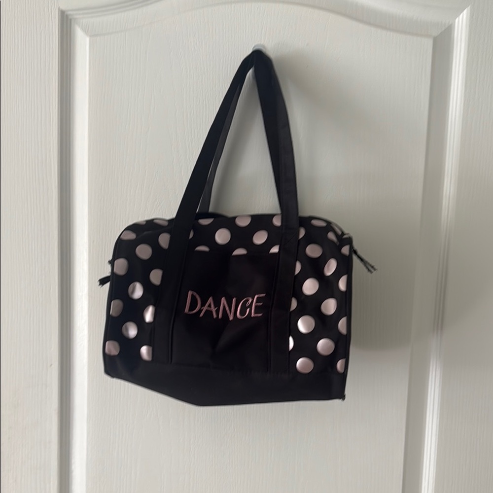 Black and Pink Polka Dot Dance Bag